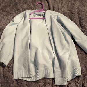 Light Blue Open Front kids Sweater Cardigan